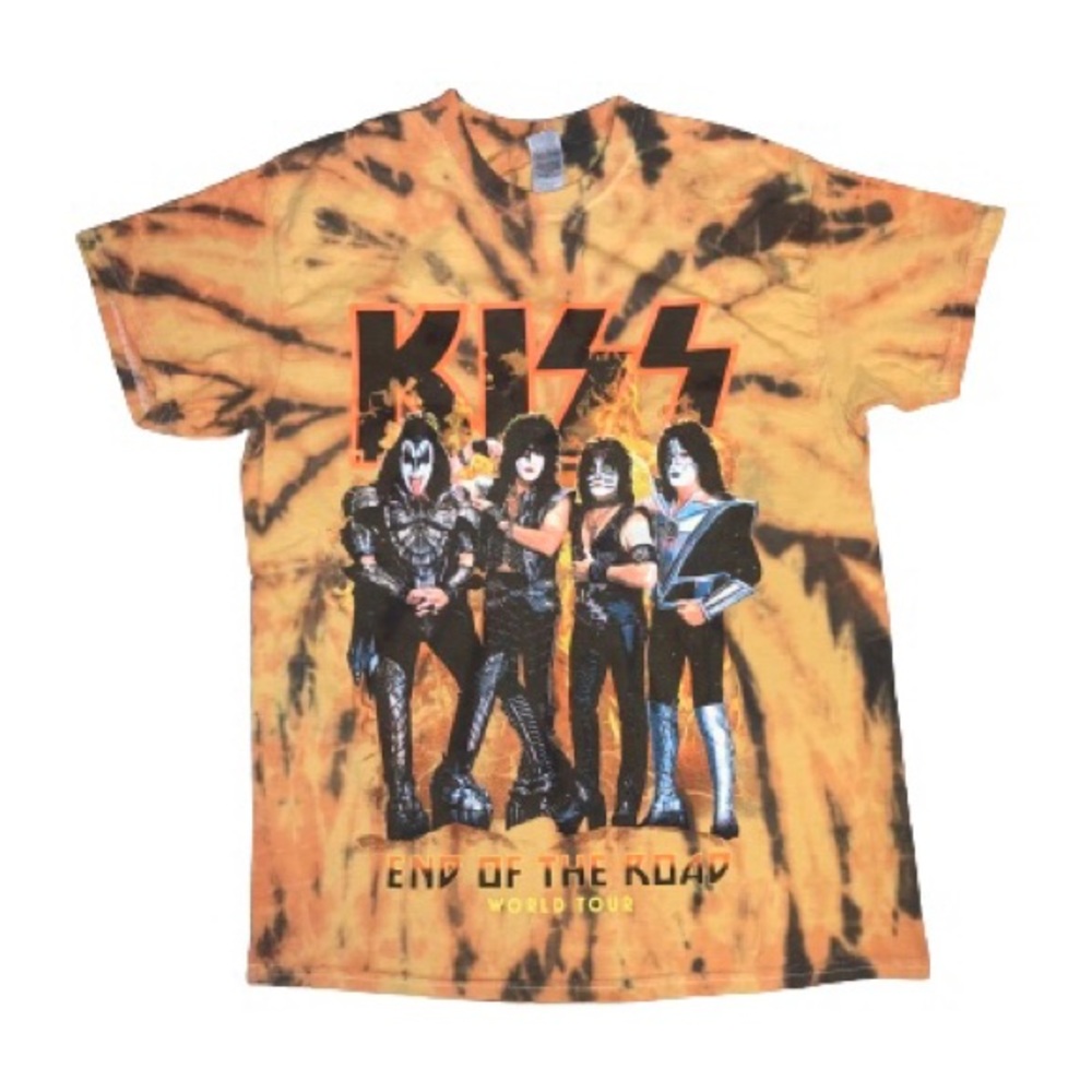 KISS Band End of the Road World Tour Tie Dye Shirt
